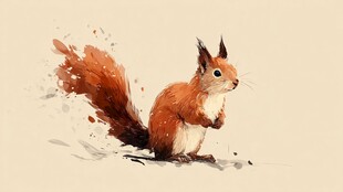 灵动松鼠的水彩艺术瞬间