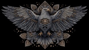 神秘机械鹰的奇幻图腾