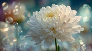 梦幻白菊与泡泡的浪漫邂逅