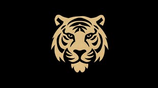 金色虎首图标设计