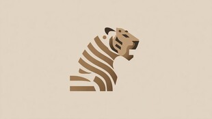 简约风格老虎头部图形设计