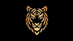 金色虎首标志设计