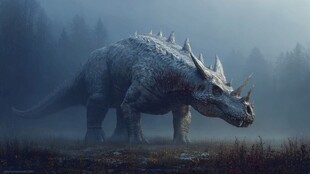 雪地中的神秘史前恐龙