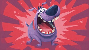 紫色小狗的欢乐瞬间