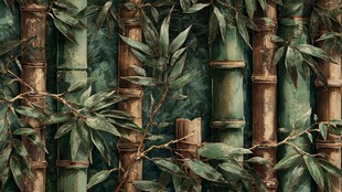 复古风竹林背景图案