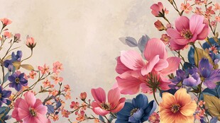 缤纷花卉背景图