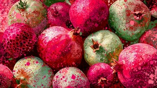 多彩石榴堆叠的视觉盛宴