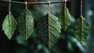 悬挂绿叶 自然清新画面