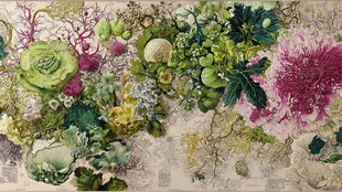 复古风多彩花卉拼贴图案