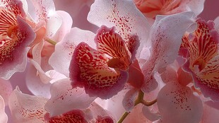 粉色斑点兰花特写