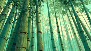 梦幻竹林 阳光洒落的仙境