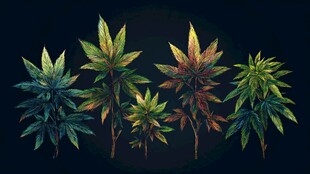 多彩大麻植株特写