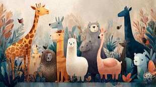 可爱动物齐聚奇幻森林