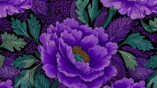 紫色牡丹花卉图案背景