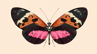 彩色斑斓蝴蝶特写