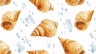 水彩风海螺图案背景纹理