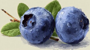 新鲜饱满的多汁蓝莓