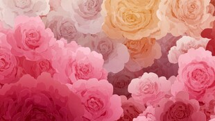缤纷玫瑰花海梦幻背景