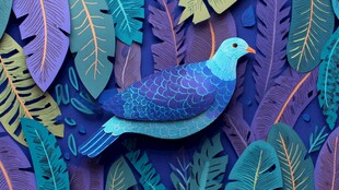 叶间蓝鸽的梦幻纸艺世界