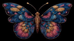 梦幻绚丽的彩绘蝴蝶