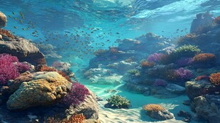 梦幻海底珊瑚礁景观