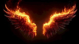 火焰羽翼 炽热梦幻的视觉盛宴