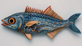 奇幻花纹鱼 艺术立体造型