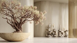室内禅意盆景营造宁静氛围
