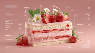 草莓夹心蛋糕 清新诱人