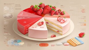 草莓主题美味蛋糕展示