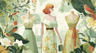 春日花园中的清新时尚女装