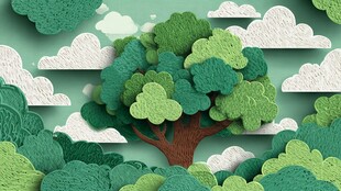 纸艺森林 绿意盎然的奇幻景