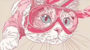 戴护目镜的俏皮猫咪