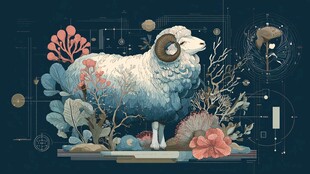 梦幻绵羊置身奇幻植物世界