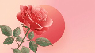 娇艳红玫瑰 柔美背景烘托