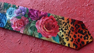 花卉豹纹图案时尚领带