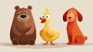 可爱动物三伙伴