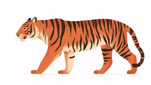 行走的老虎插画