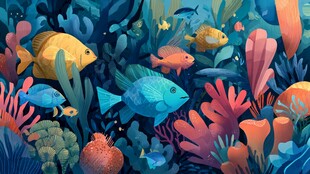 梦幻海底世界多彩鱼群