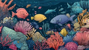 梦幻海底世界的多彩鱼类