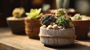 可爱多肉盆栽展示