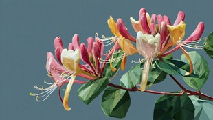 多彩金银花绽放枝头