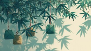 竹林下的精致悬挂小物