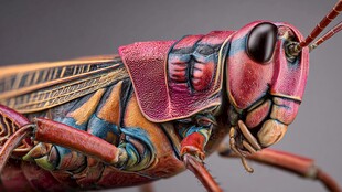 色彩斑斓的超现实昆虫特写