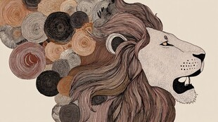 卷毛雄狮插画艺术形象