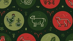 农场动物图案无缝背景图