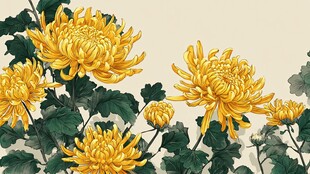 金黄菊花绽放 尽显生机