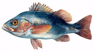 彩色手绘鱼形象展示