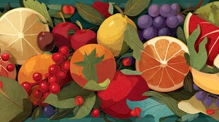 缤纷多彩的新鲜水果组合