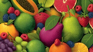 缤纷多彩的新鲜水果集合